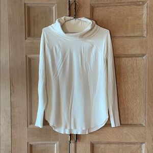 Cyrus Cream Cowl-neck Sweater, Size M